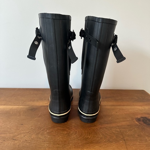 JILEON EXTRA WIDE CALF WOMENS' RAIN BOOTS - BLAK - SIZE 9 - Picture 2 of 6